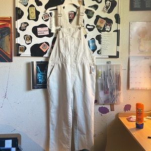White/Cream denim overalls Size 10